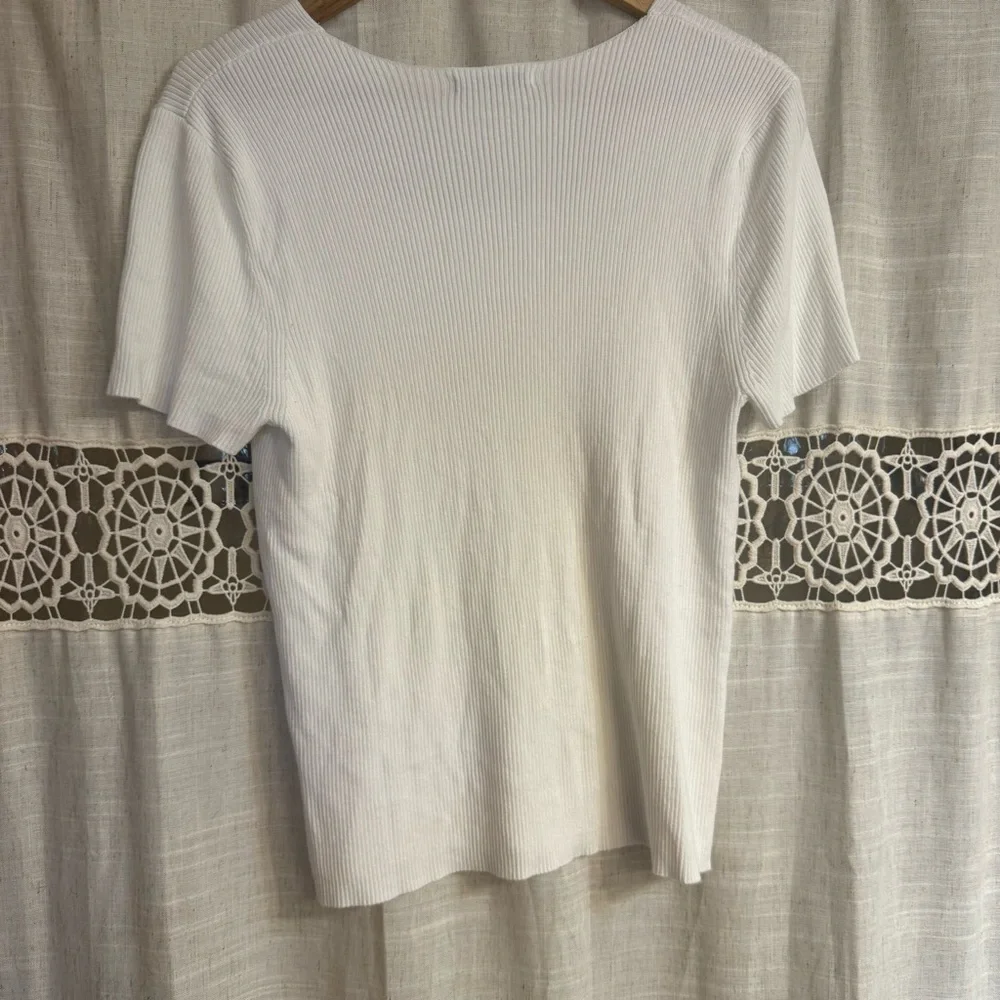 White Ribbed  Top - Picture 4 of 4